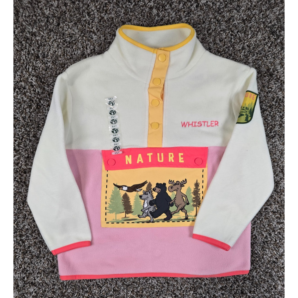Big Bear Trading Company Canmore Kids Sz 6 1/4 Button Fleece sweater Whistler